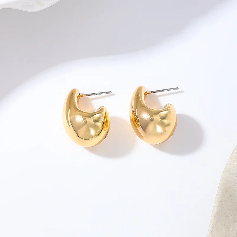 6-Piece Set Stainless Steel Zirconia Hoop Earrings