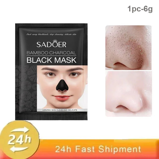 Blackhead Remover Mask harnesses the natural detoxifying power of bamboo charcoal to deeply cleanse pores