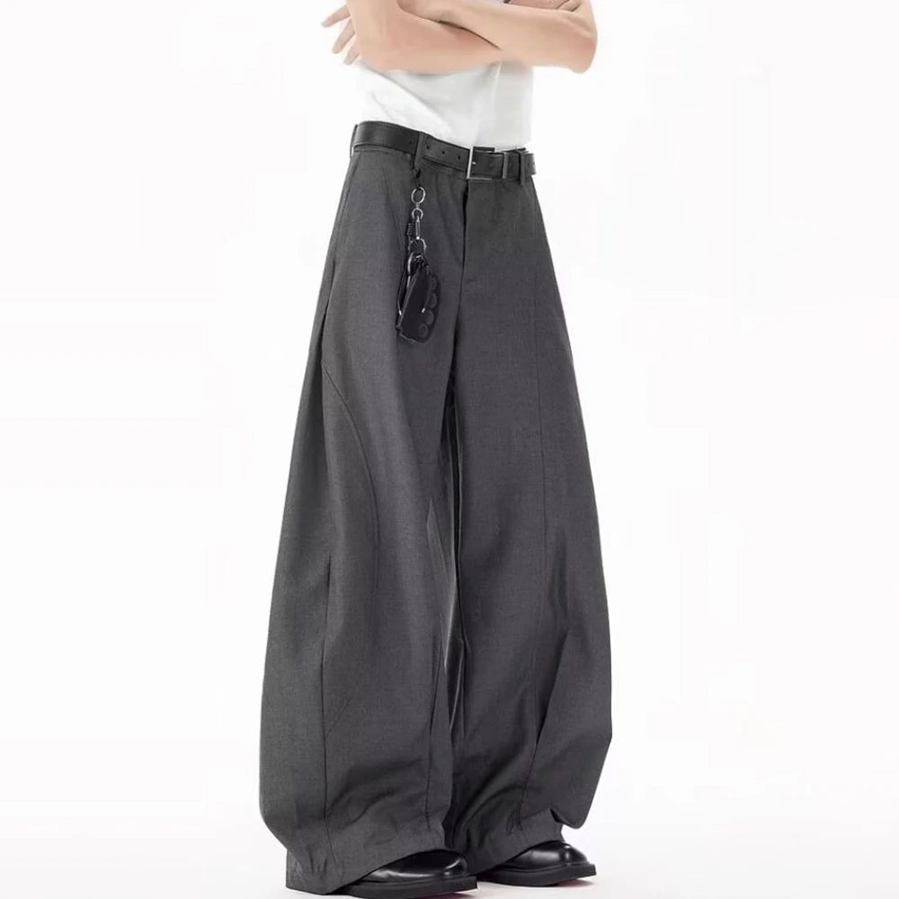 Men's Deconstructed Wide-Leg Streetwear Trousers