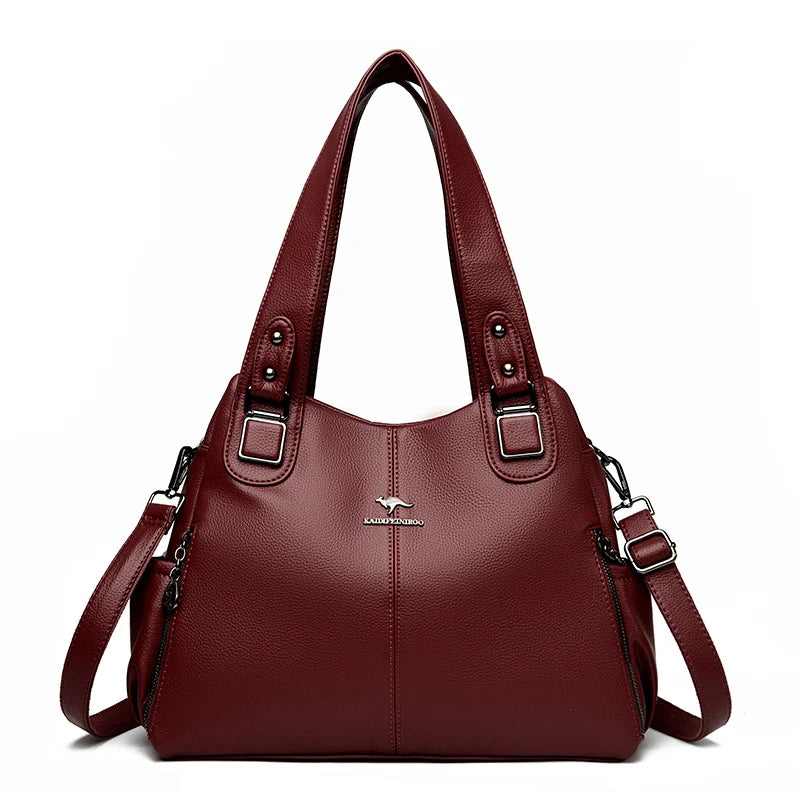 Genuine Leather Shoulder Tote Bag for Women