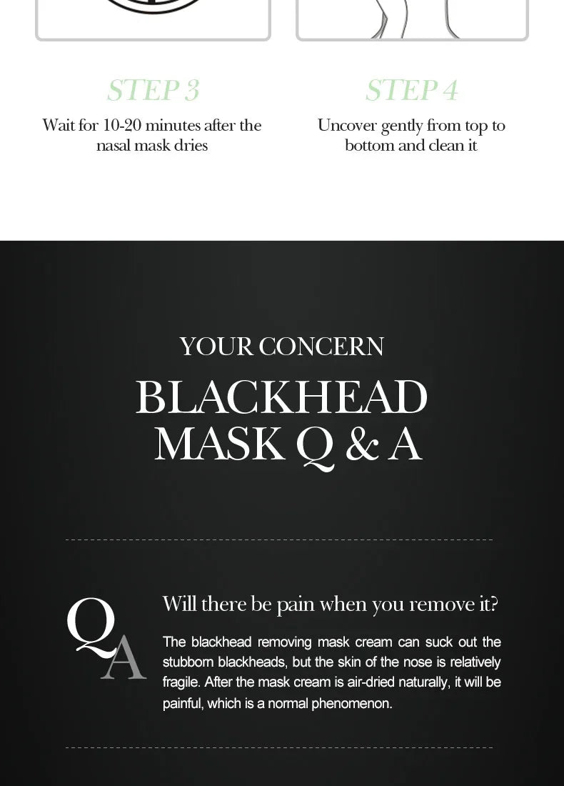 Blackhead Remover Mask harnesses the natural detoxifying power of bamboo charcoal to deeply cleanse pores