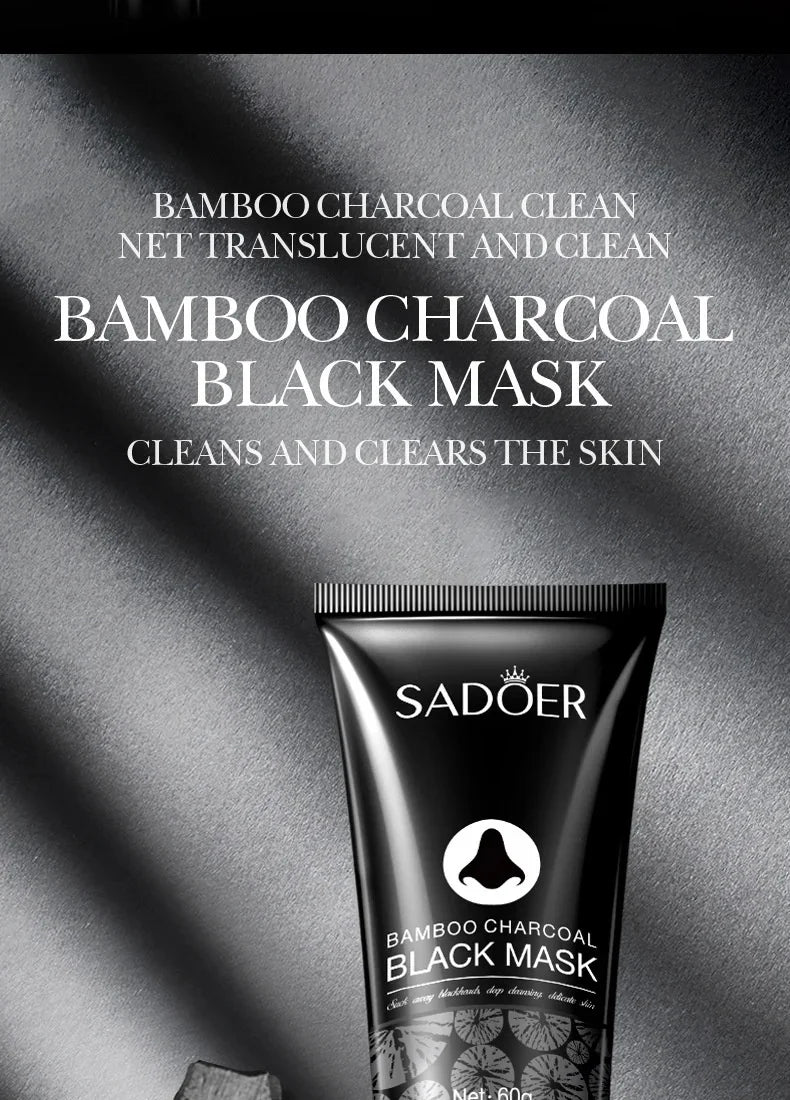 Blackhead Remover Mask harnesses the natural detoxifying power of bamboo charcoal to deeply cleanse pores