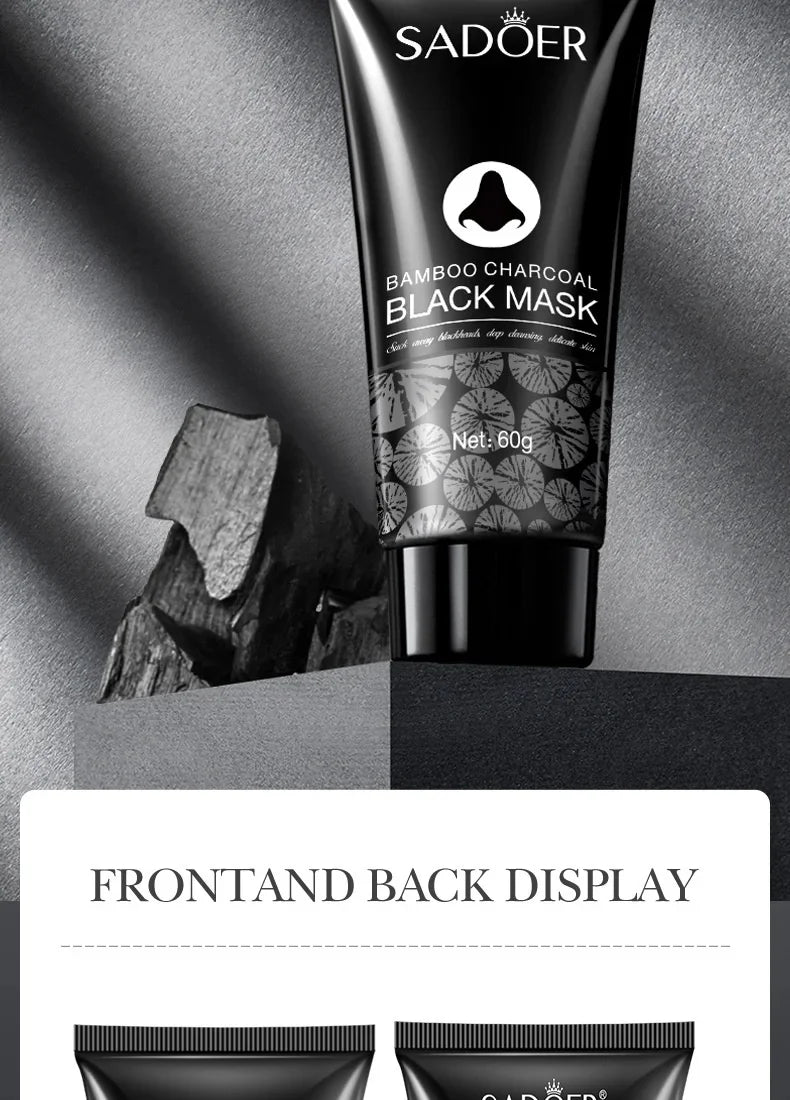 Blackhead Remover Mask harnesses the natural detoxifying power of bamboo charcoal to deeply cleanse pores