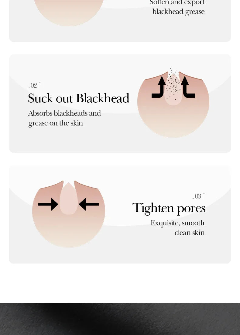 Blackhead Remover Mask harnesses the natural detoxifying power of bamboo charcoal to deeply cleanse pores