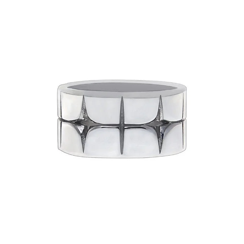 “Fashion Retro Silver Cross Star Ring – Unisex Punk Gothic