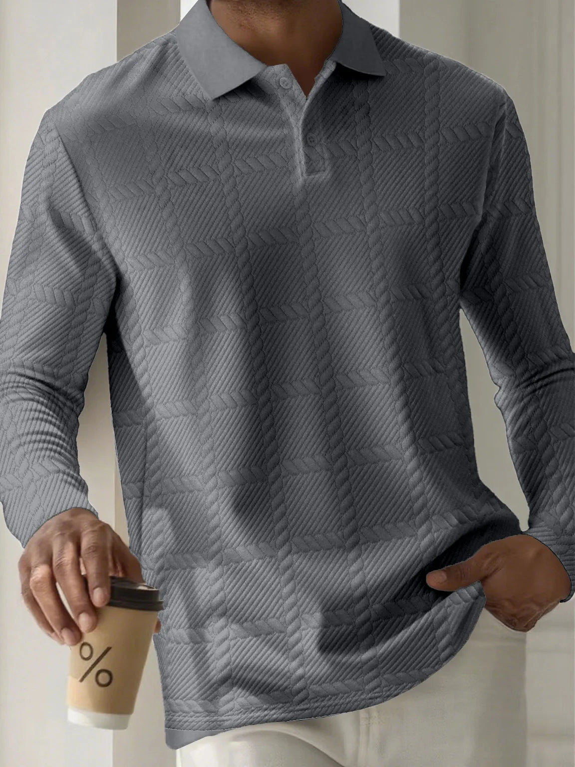 Men's Autumn & Winter Checkered Polo Shirt