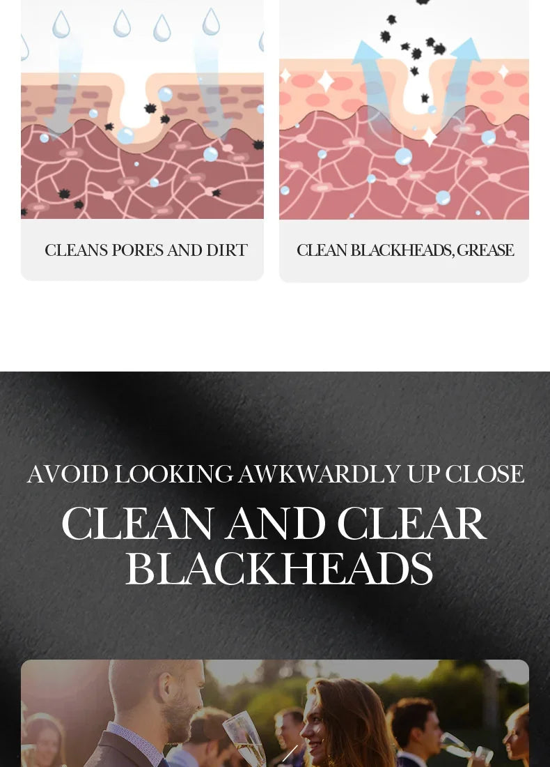 Blackhead Remover Mask harnesses the natural detoxifying power of bamboo charcoal to deeply cleanse pores