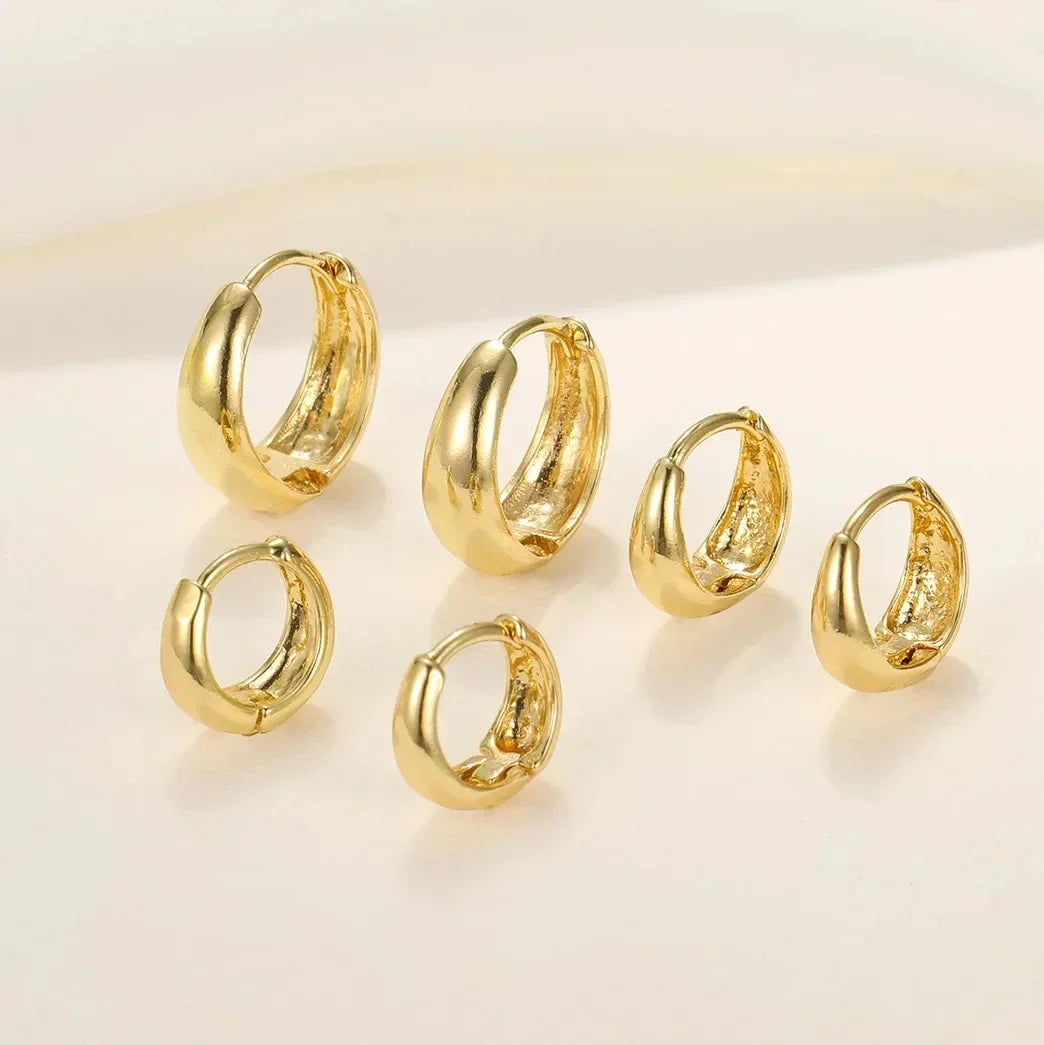 6-Piece Set Stainless Steel Zirconia Hoop Earrings