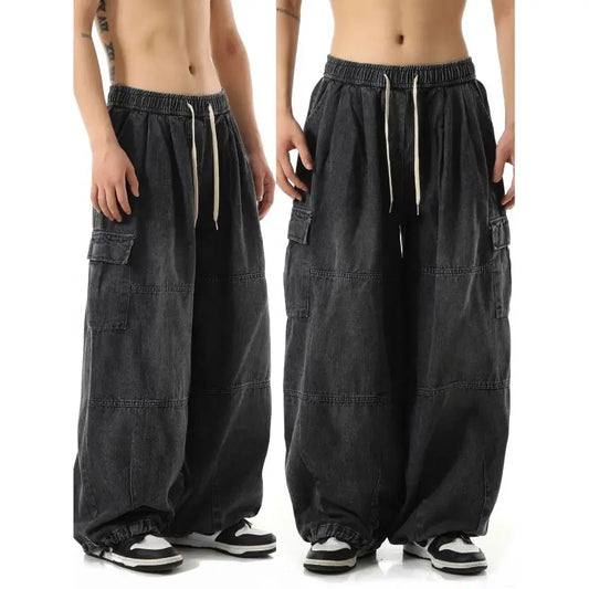 Men’s Y2K Baggy Black Cargo Jeans