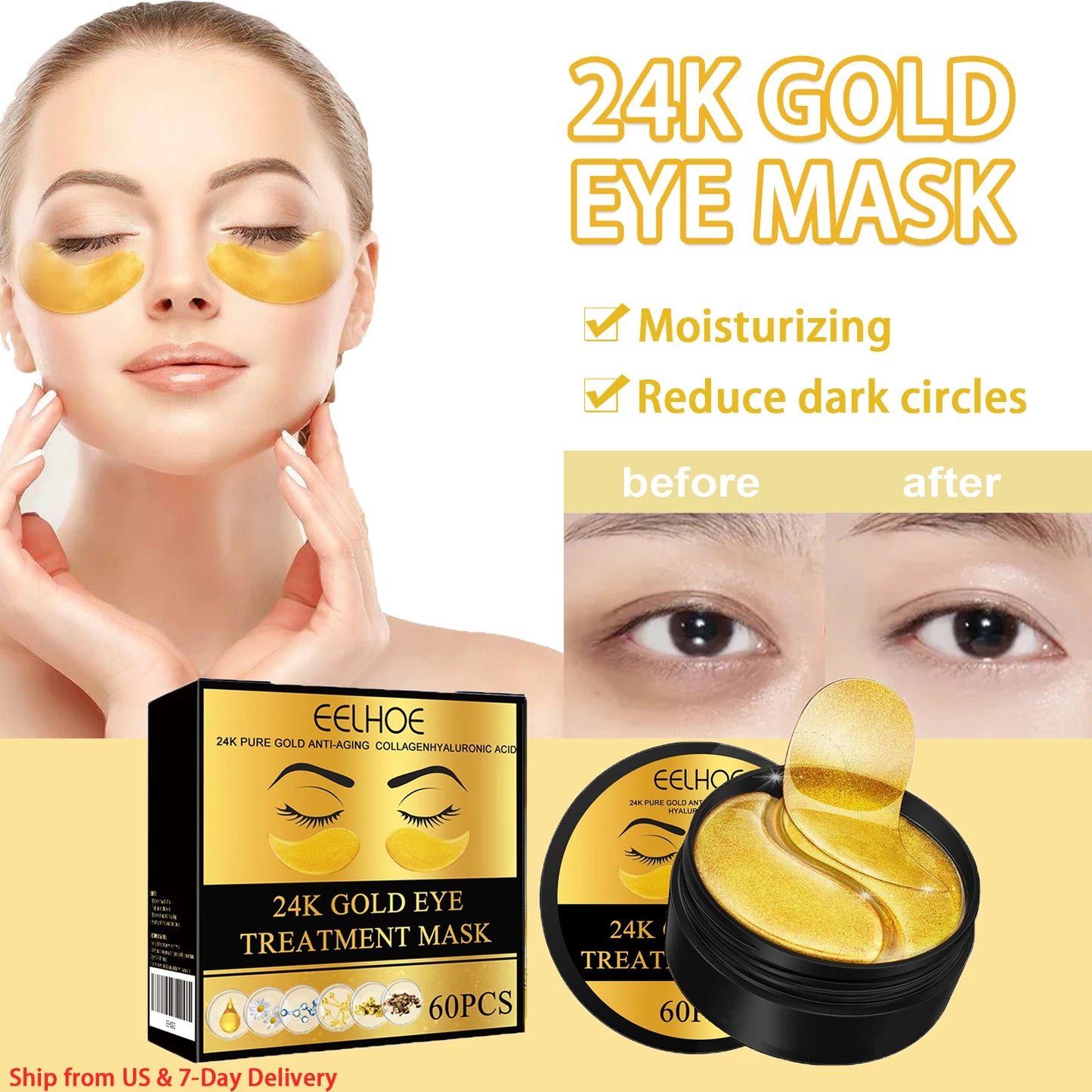 Gold Eye Mask – Anti-Dark Circles, Puffiness & Fine Lines