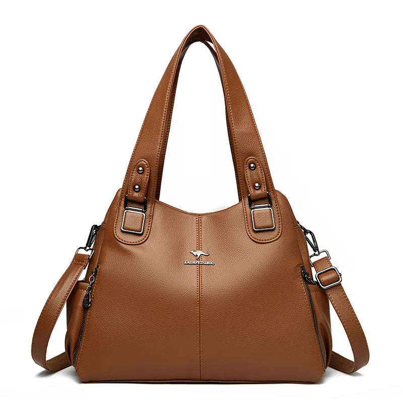 Genuine Leather Shoulder Tote Bag for Women