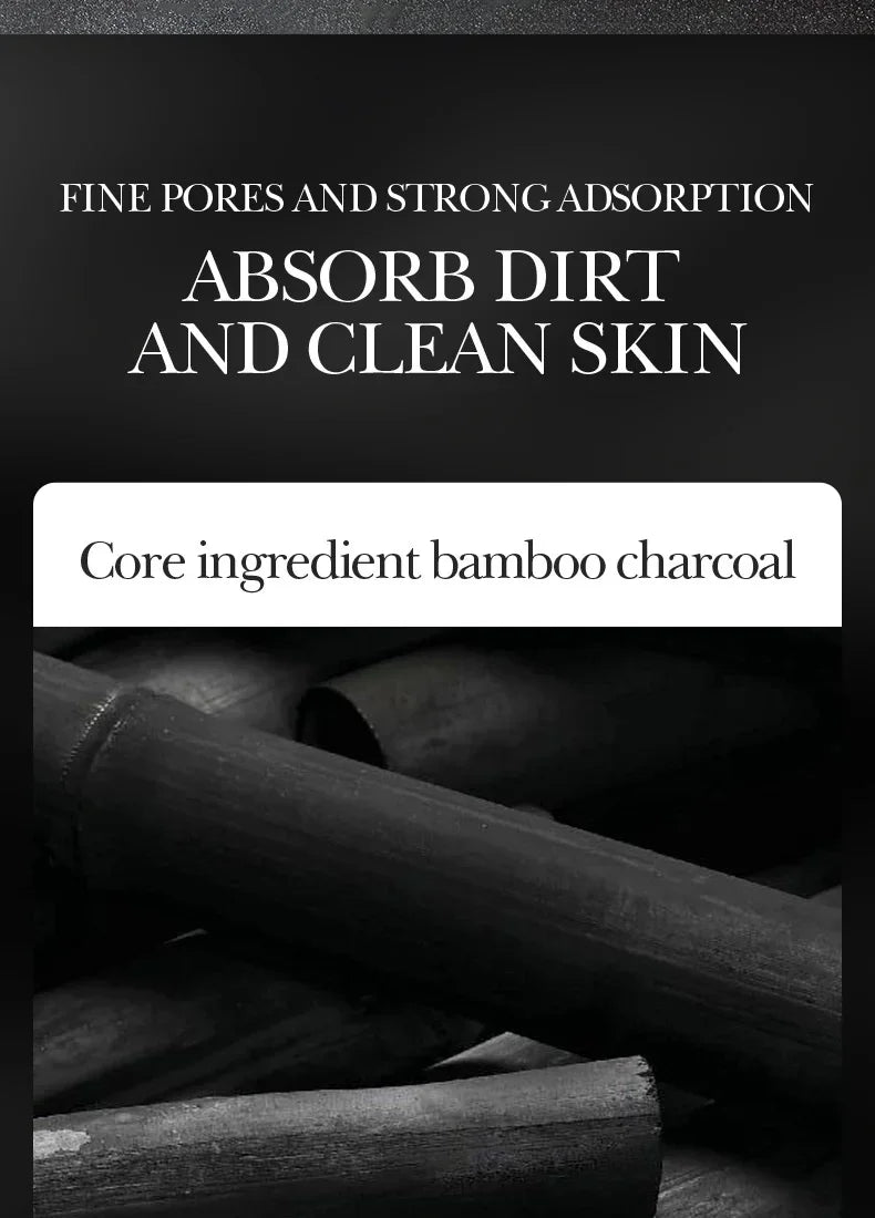 Blackhead Remover Mask harnesses the natural detoxifying power of bamboo charcoal to deeply cleanse pores