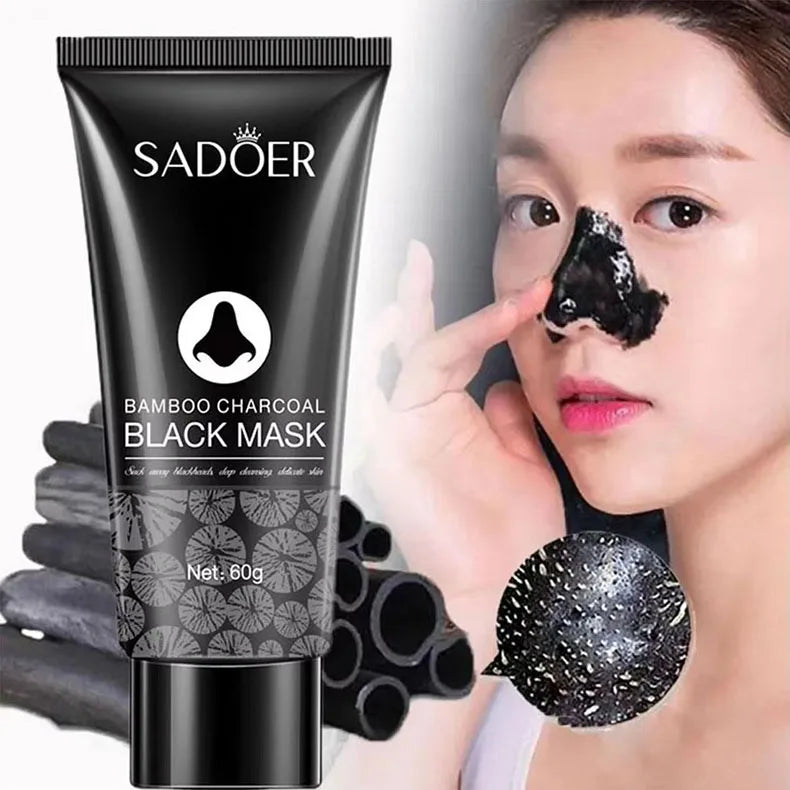 Blackhead Remover Mask harnesses the natural detoxifying power of bamboo charcoal to deeply cleanse pores