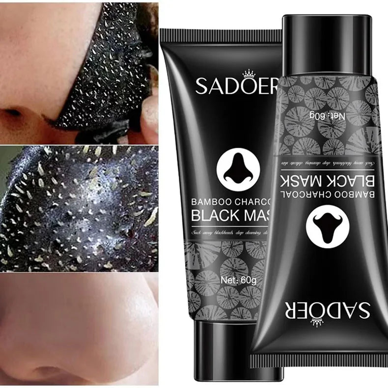Blackhead Remover Mask harnesses the natural detoxifying power of bamboo charcoal to deeply cleanse pores