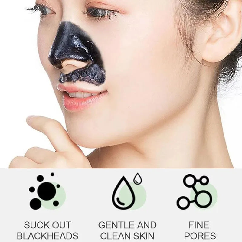 Blackhead Remover Mask harnesses the natural detoxifying power of bamboo charcoal to deeply cleanse pores