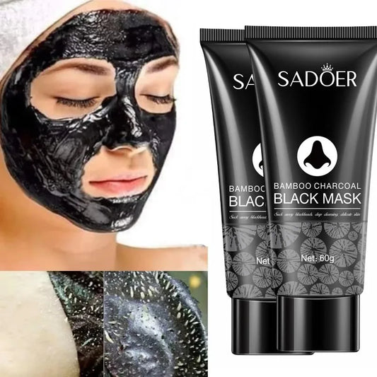 Blackhead Remover Mask harnesses the natural detoxifying power of bamboo charcoal to deeply cleanse pores