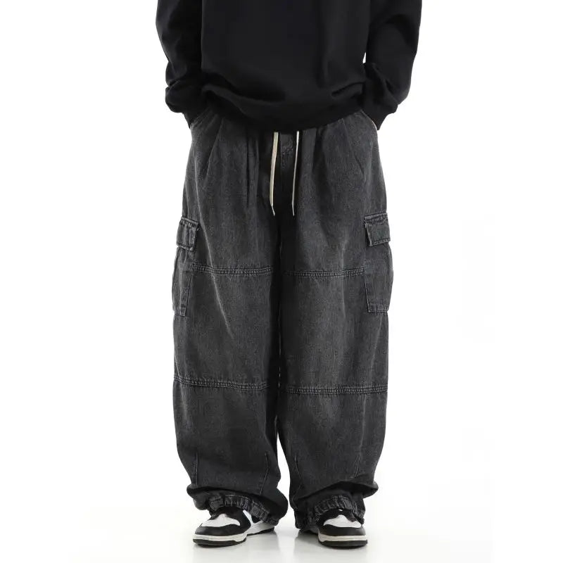 Men’s Y2K Baggy Black Cargo Jeans
